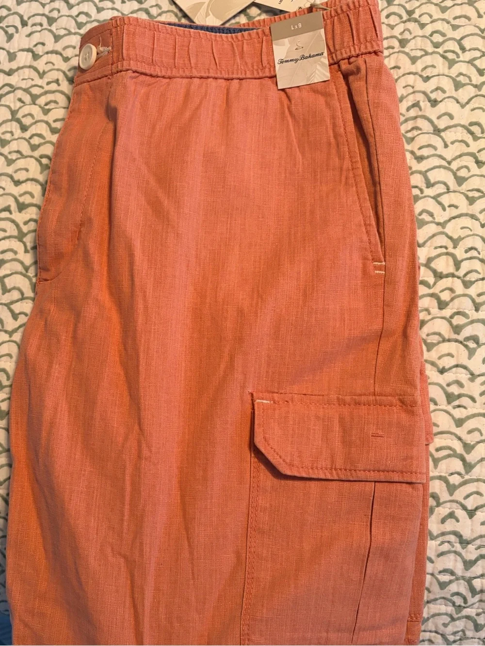 Tommy Bahama Men's Coral-Orange Cargo Shorts